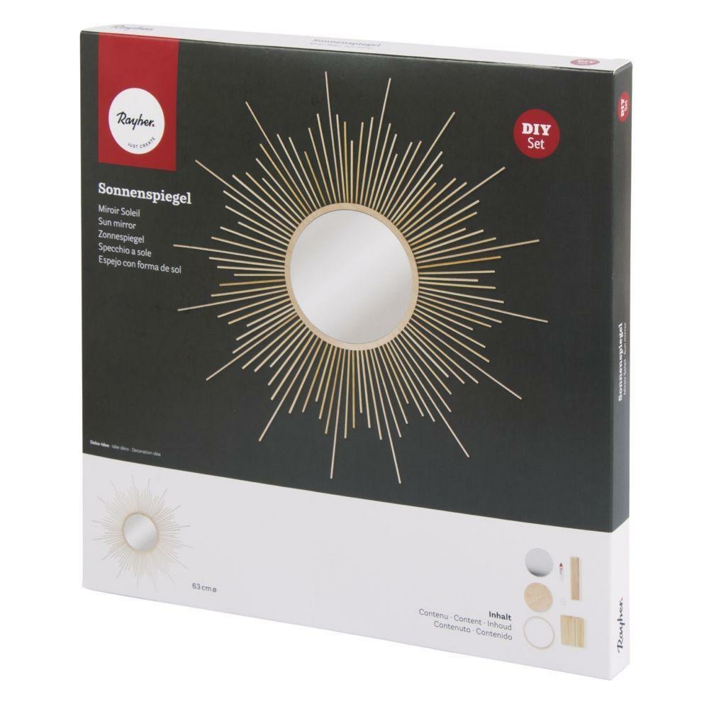 Miroir diy soleil vintage à fabriquer soi-même ø 63 cm