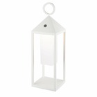 Lanterne design sans fil led santorin white blanc aluminium h47cm