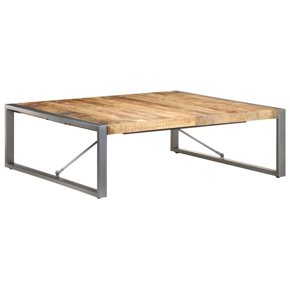 Table basse 120x120x40 cm bois de manguier brut