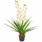 Plante artificielle avec pot orchidée blanc 90 cm