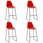 Chaises de bar 4 pcs rouge plastique