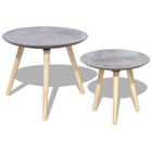 Table basse 2 pcs 55 cm et 44 cm gris cement