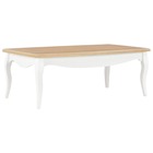 Table basse blanc et marron 110 x 60 x 40 cm bois de pin massif