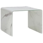 Table basse blanc marbre 50 x 50 x 45 cm verre trempé