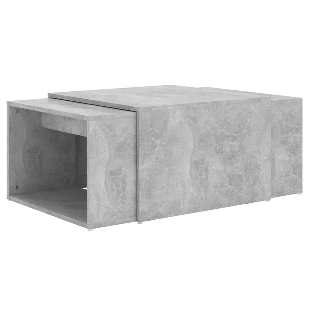 Tables basses gigognes 3 pcs gris béton 60x60x38 cm aggloméré