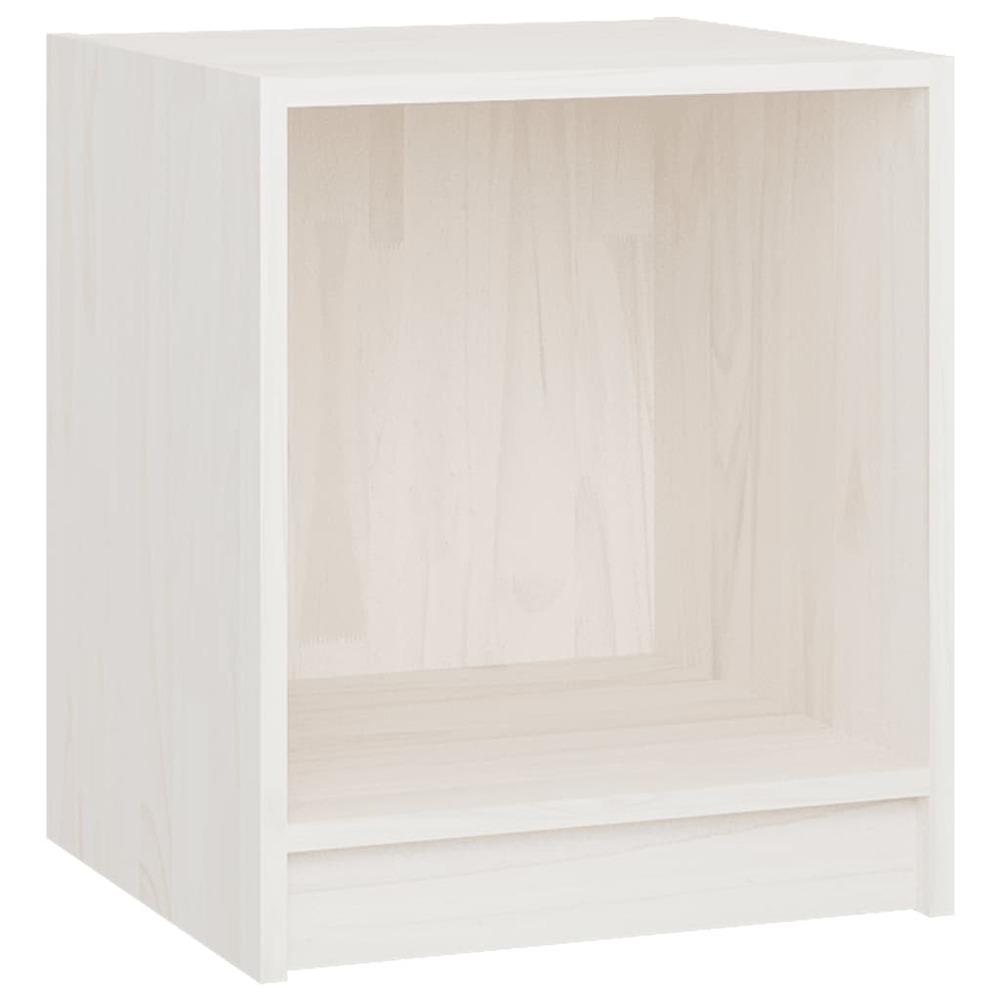 Table de chevet blanc 35,5x33,5x41,5 cm bois de pin massif