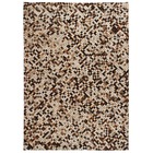 Tapis cuir véritable patchwork 80 x 150 cm carré marron/blanc