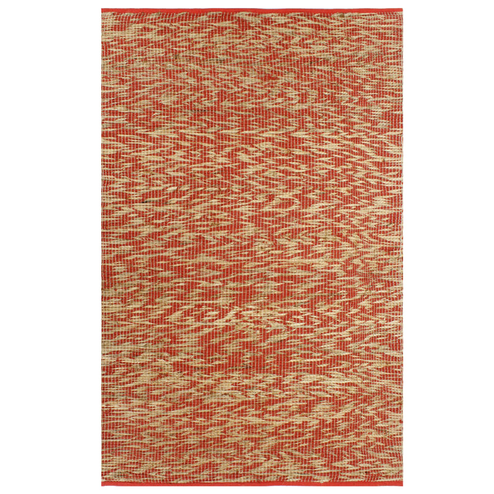 Tapis fait à la main jute rouge et naturel 160x230 cm