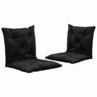 Coussins de chaise pivotante 2 pcs noir 50 cm tissu
