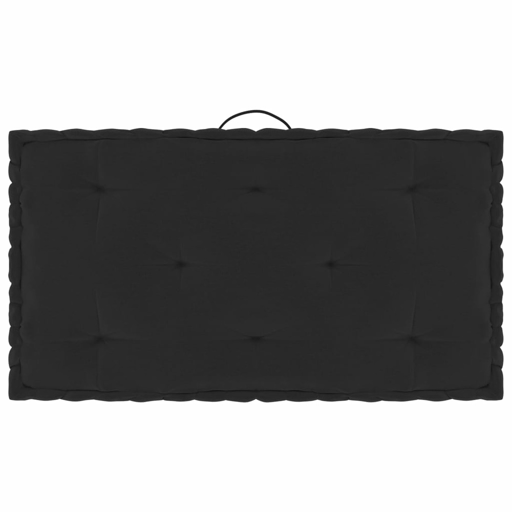 Coussin de plancher de palette noir 73x40x7 cm coton