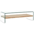 Table basse clair 98 x 45 x 31 cm verre trempé