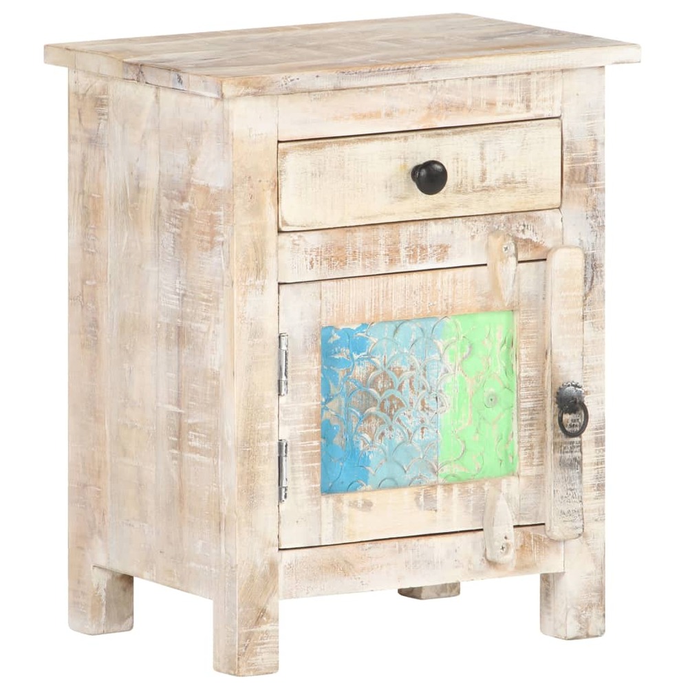 Table de chevet 40x30x50 cm bois d'acacia brut