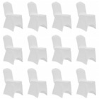 Housses élastiques de chaise blanc 12 pcs
