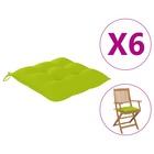 Coussins de chaise 6 pcs vert brillant 40x40x7 cm tissu oxford