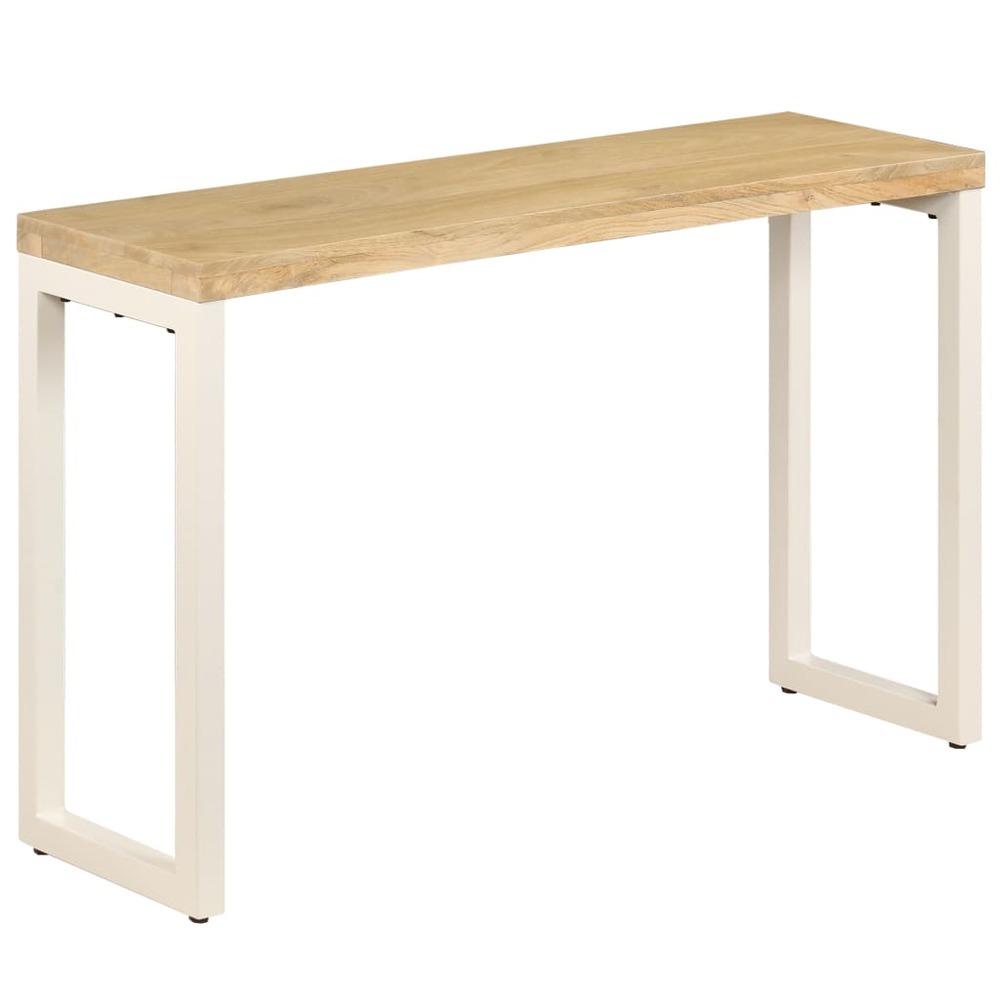 Table console 120x35x76 cm bois de manguier solide et acier