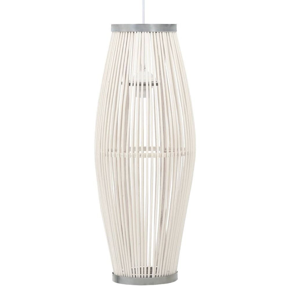 Lampe suspendue blanc osier 40 w 23x55 cm ovale e27