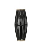 Lampe suspendue noir osier 40 w 23x55 cm ovale e27