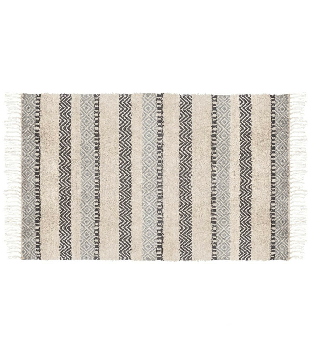 Tapis décoratif en coton motif en relief 150 x 90 cm