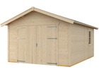 Garage bois "visby 1" - 19,43 m² - 370 x 525 cm - 28 mm - non traité