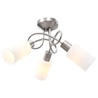 Plafonnier avec abat-jour en verre 3 ampoules e14 blanc  cône