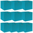 Boîtes de rangement 10 pcs bleu azuré 32x32x32 cm tissu