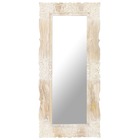 Miroir blanc 110x50 cm bois de manguier massif