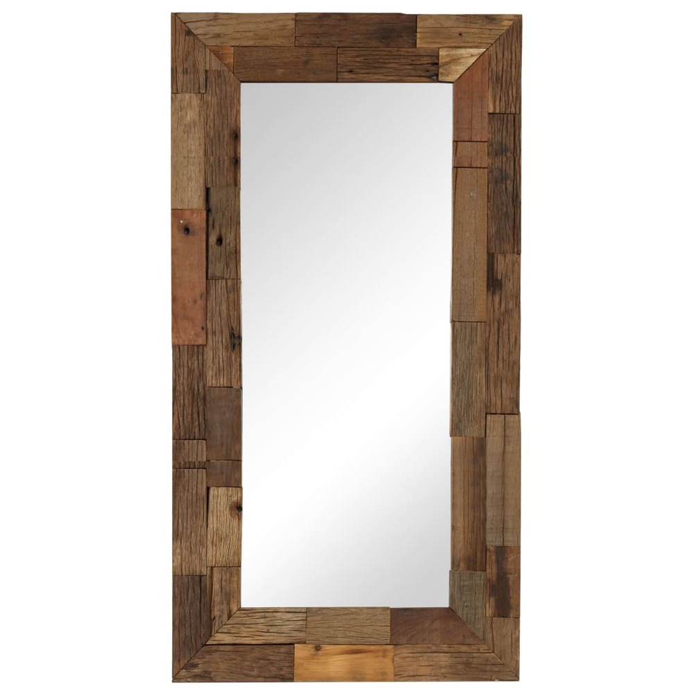Miroir bois de récupération massif 50 x 110 cm