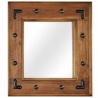 Miroir bois d'acacia massif 50 x 50 cm