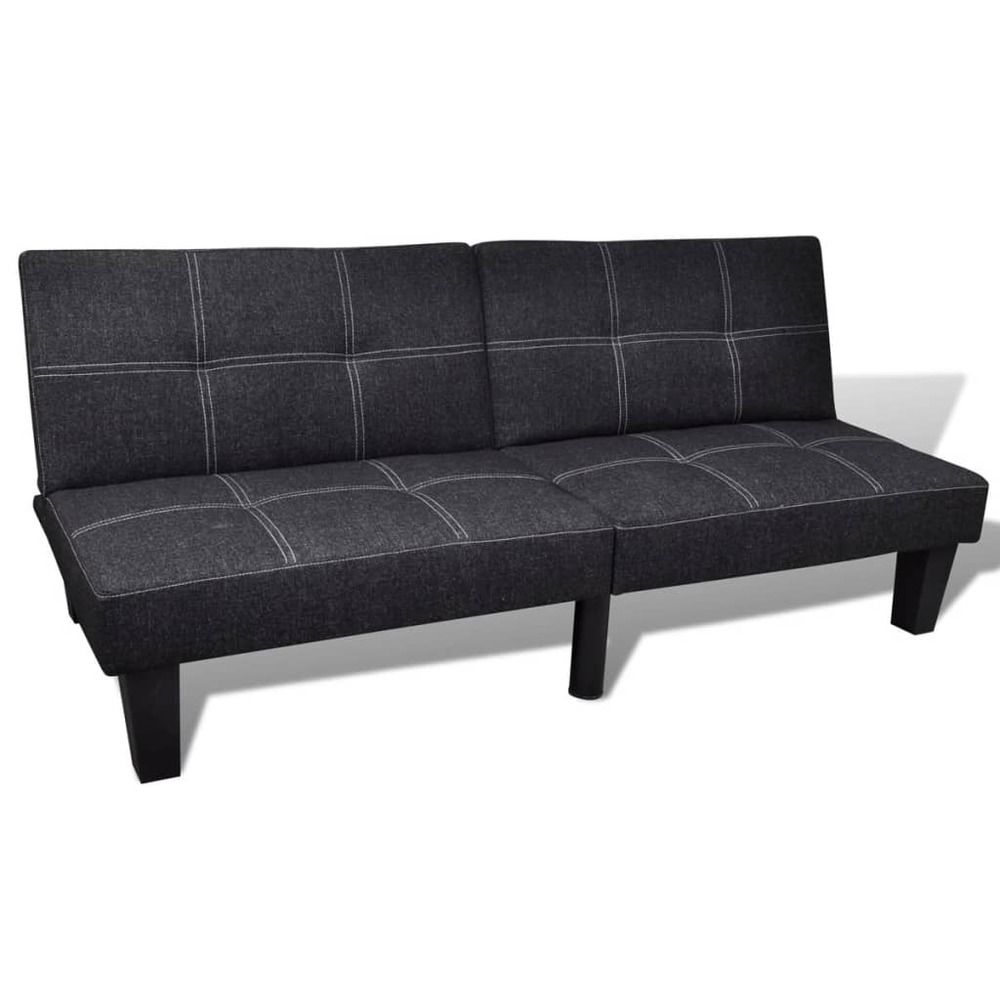 Canapé-lit réglable tissu noir
