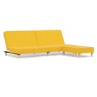 Canapé-lit à 2 places avec repose-pied jaune tissu