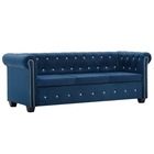 Canapé à 3 places revêtement en velours 199 x 75 x 72 cm bleu