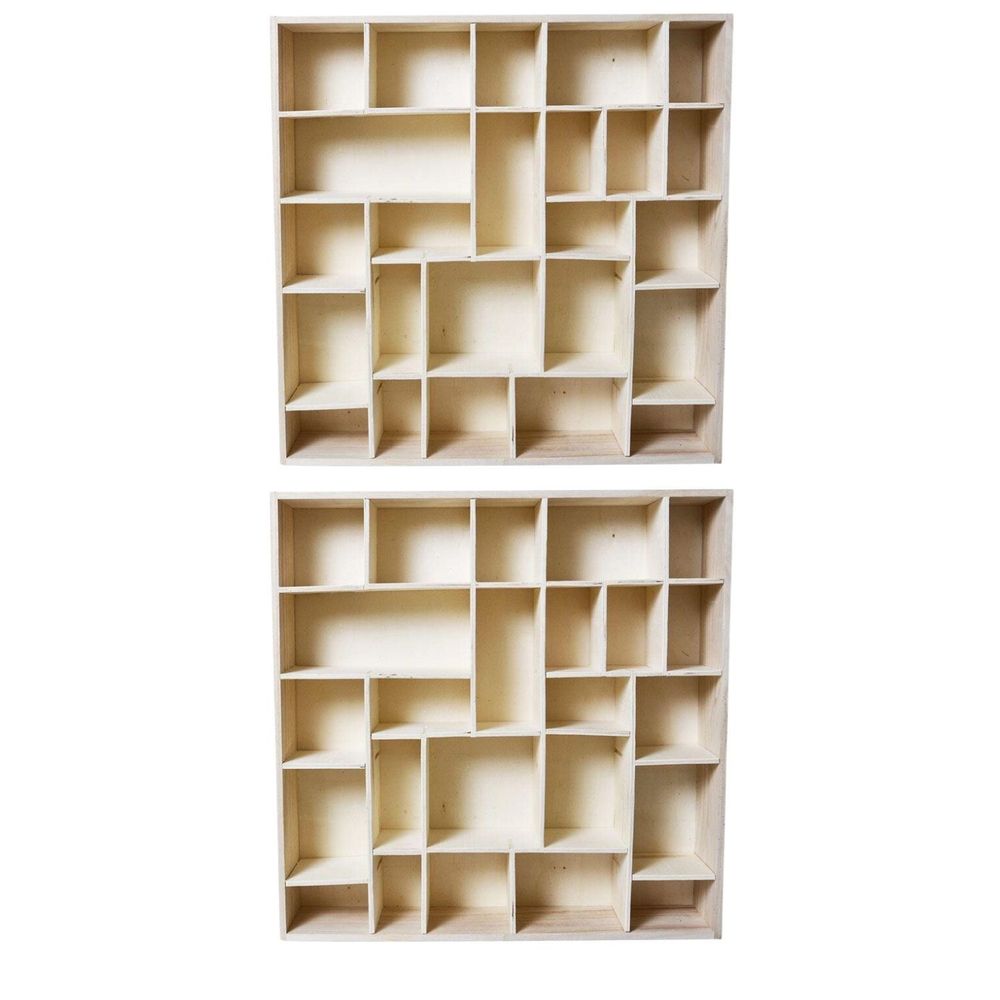 2 étagères en bois 24 cases 45 x 45 cm
