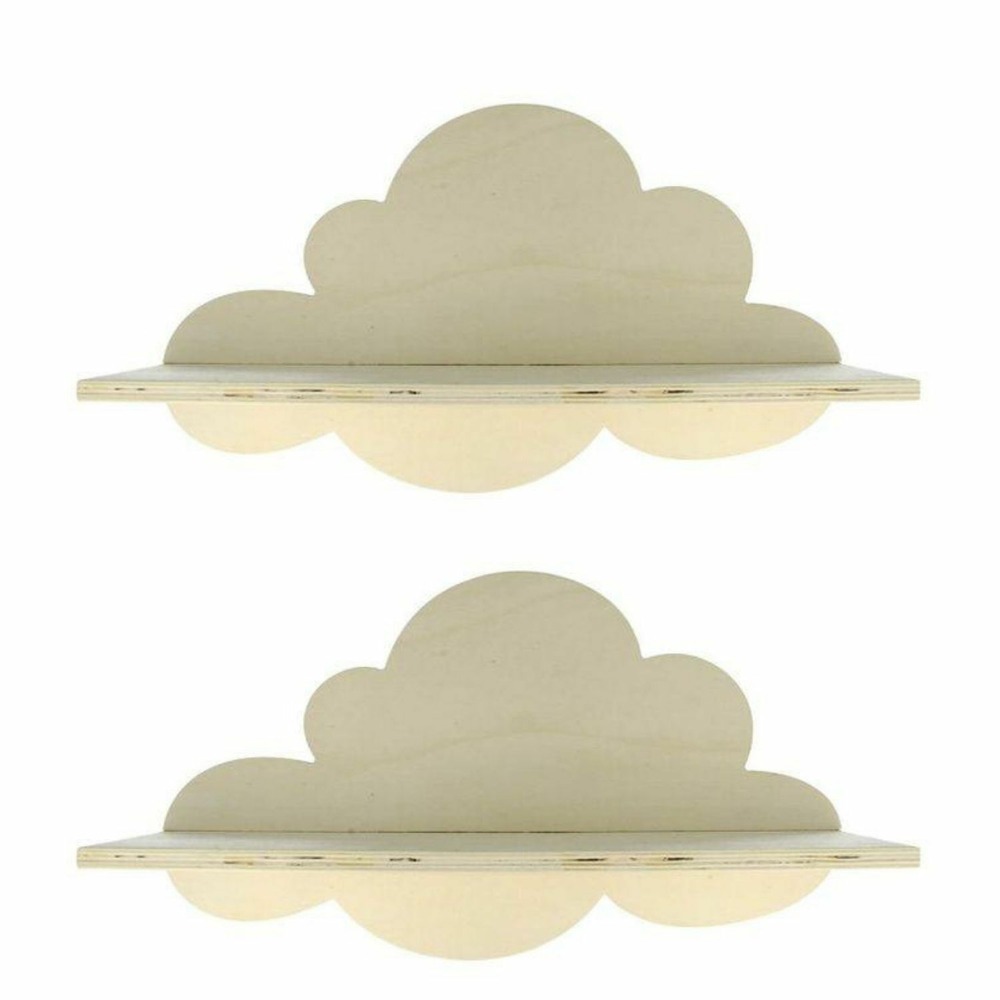 2 étagères en bois nuage 39 cm