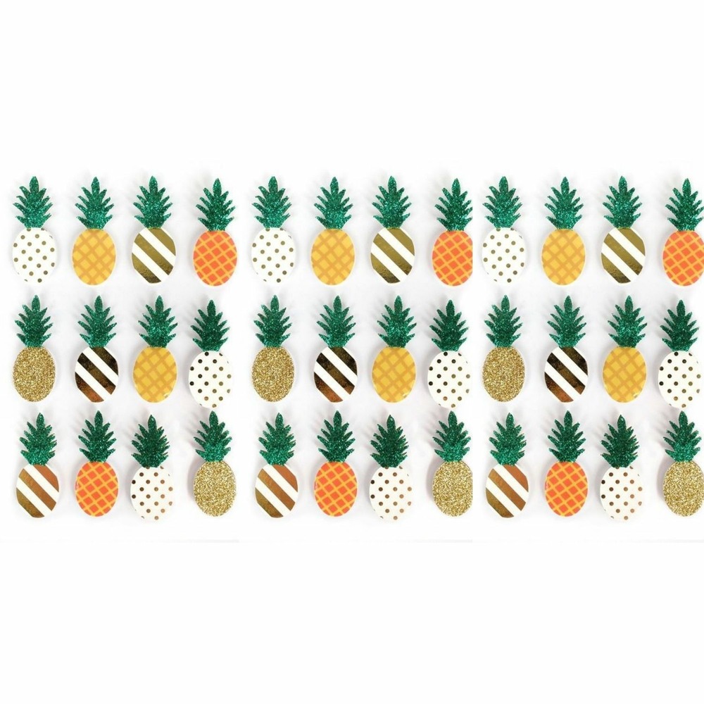 36 stickers 3d ananas 4,5 cm