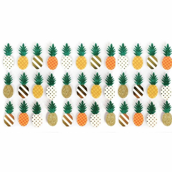 36 stickers 3d ananas 4,5 cm