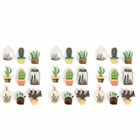 27 stickers 3d cactus et botanique 4 cm