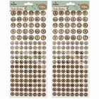 200 stickers ronds en liège - alphabet majuscule & minuscule
