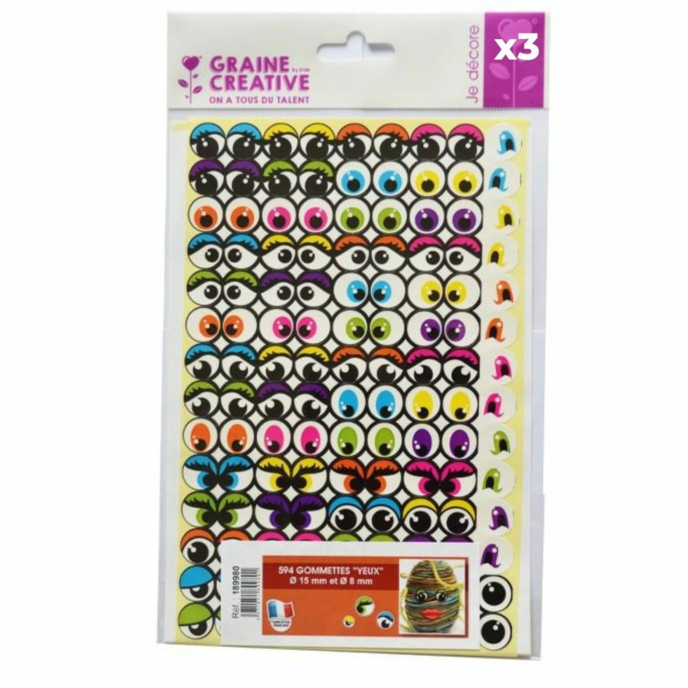 1782 gommettes adhésives - yeux