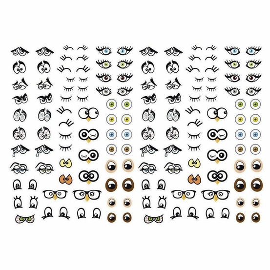 376 gommettes adhésives - yeux