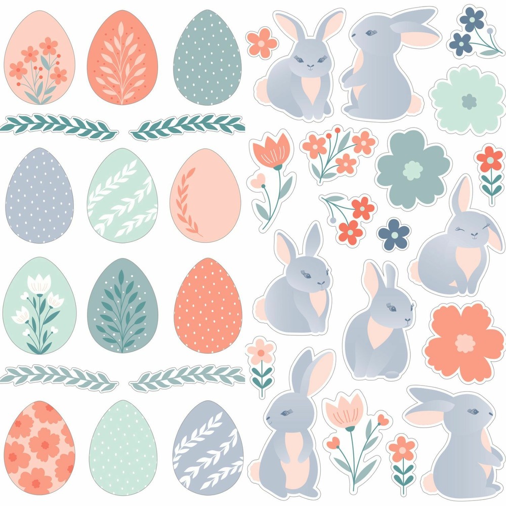 Lot stickers 3d lapins / oeufs