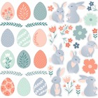Lot stickers 3d lapins / oeufs