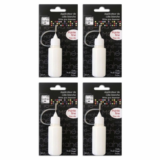 4 tubes de colle blanche pointe fine - 20 ml