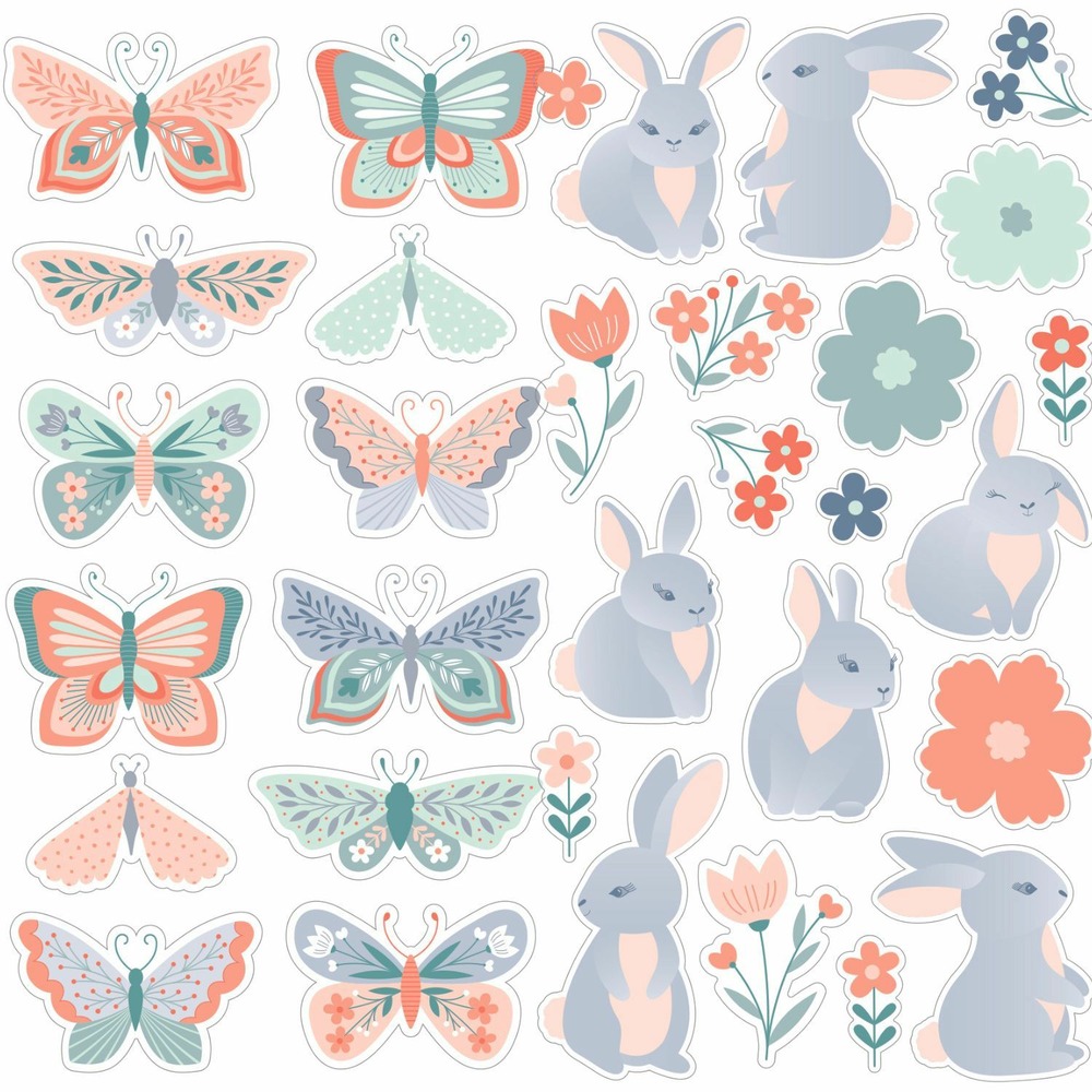 Lot stickers 3d lapins / papillons