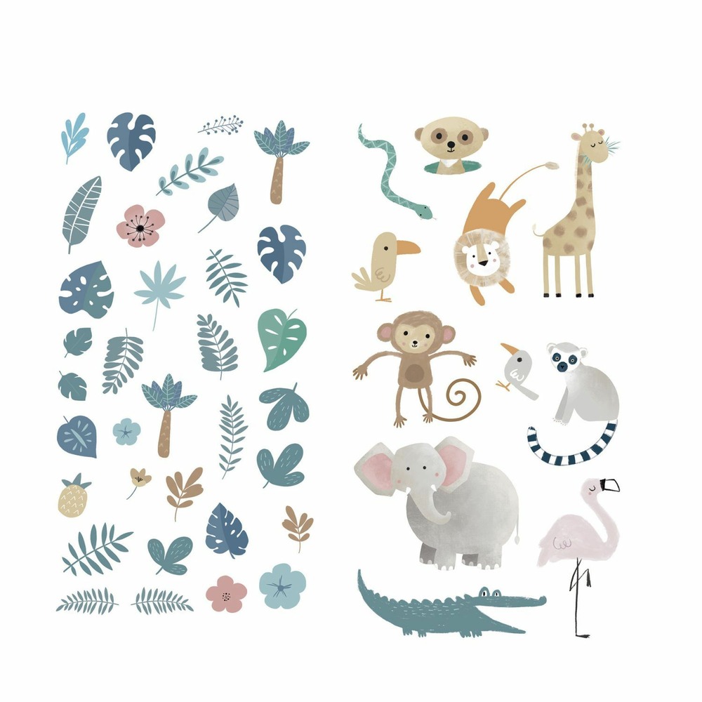 2 feuilles d'autocollants safari