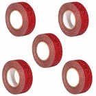 5 glitter tapes 5 m x 1,5 cm - rouge