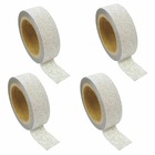 4 masking tapes à paillettes 1,5 cm x 5 m - argenté