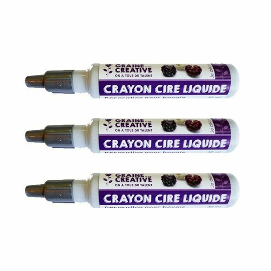 3 crayons cire liquide pour bougie - argenté