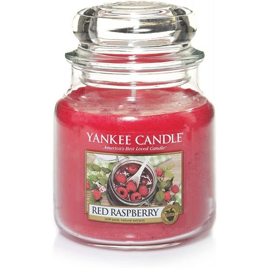 Bougie jarre en verre senteur framboise rouge petit modèle