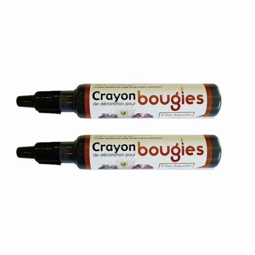 2 crayons cire liquide pour bougie - noir