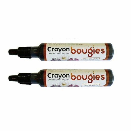 2 crayons cire liquide pour bougie - noir